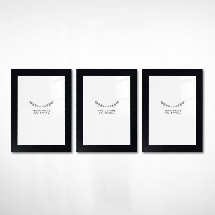 Aberto Design Set de 3 Marcos de Fotos Negros 13 x 18 cm